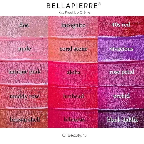 Bellapierre - Kiss Proof Lip Crème ásványi folyékony rúzs - Hothead