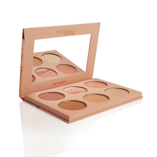 Bellapierre Get Cheeky arcpaletta - pirosító, bronzosító és highlighter paletta